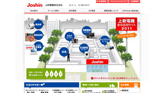上新電機株式会社様　新卒採用サイト