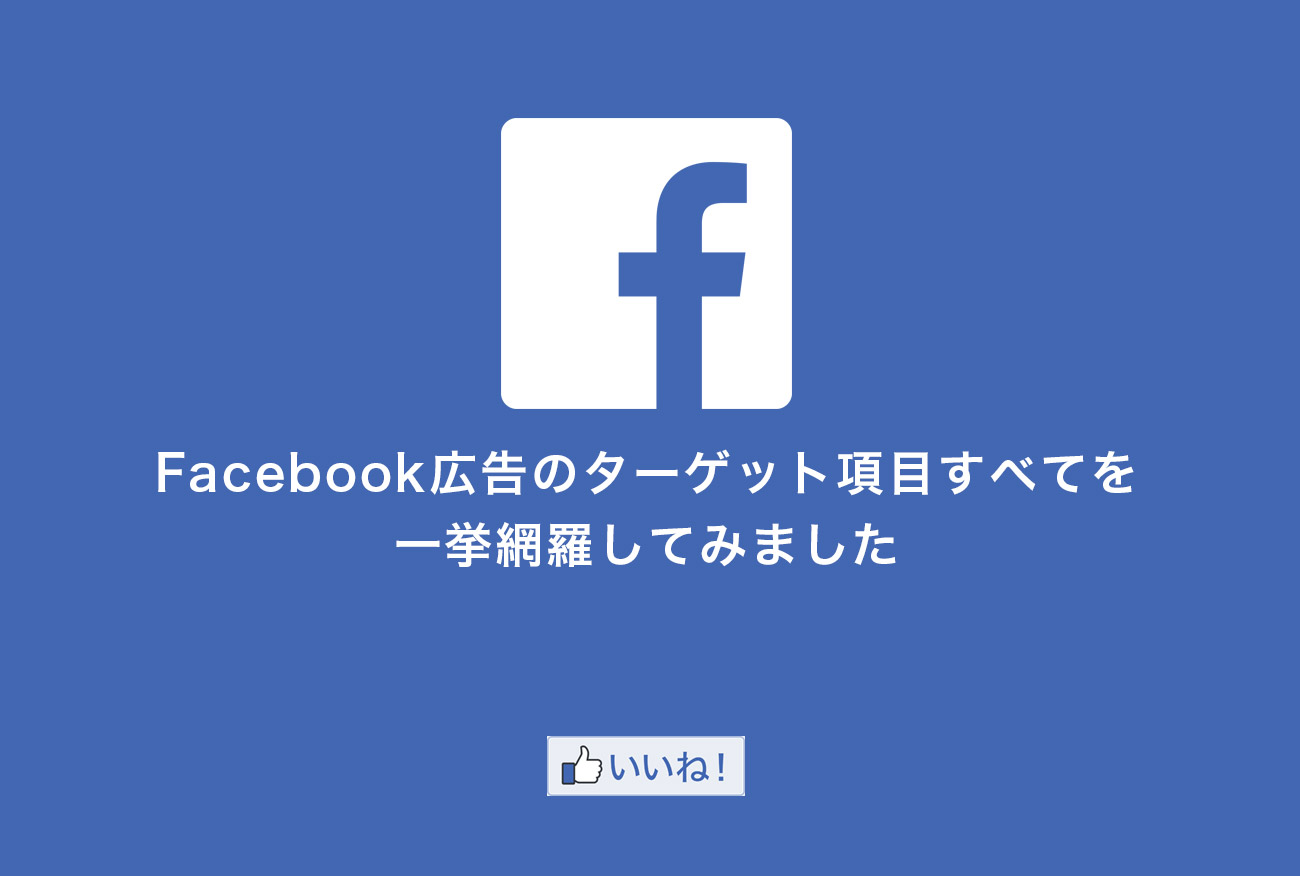 Facebook広告のターゲット設定項目を全部書きだしたら1万文字を超えた。ちょっと無意味な項目多すぎなんじゃない