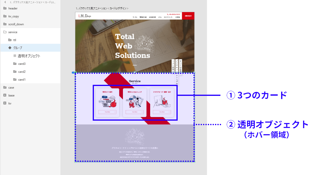 XDアートボード内のイメージ